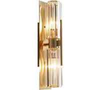 KXQYIKYI Long Strip Wall Light Gold Crystal Lampe V-Intage Miroir monté Miroir Linear Chambre Approches, pour la Maison