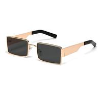 KXQYIKYI Lunettes de soleil carrées rétro en métal pour femme - Style classique vintage UV400 - Ombre extérieure