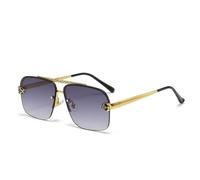KXQYIKYI Lunettes de soleil carrées sans monture pour hommes de luxe surdimensionnées sans monture rétro lunettes de soleil pour homme UV400