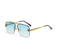 KXQYIKYI Lunettes de soleil carrées sans monture pour hommes de luxe surdimensionnées sans monture rétro lunettes de soleil pour homme UV400