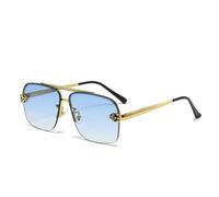 KXQYIKYI Lunettes de soleil carrées sans monture pour hommes de luxe surdimensionnées sans monture rétro lunettes de soleil pour homme UV400