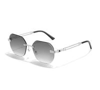 KXQYIKYI Lunettes de soleil polygones dégradées sans monture pour homme et femme Mode plein air été voyage shopping