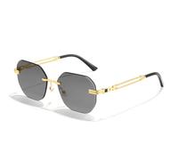KXQYIKYI Lunettes de soleil polygones dégradées sans monture pour homme et femme Mode plein air été voyage shopping