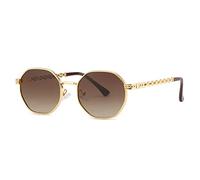 KXQYIKYI Lunettes de soleil tendance polygone pour femmes et hommes - Lunettes de soleil carrées en métal - Rétro ajourées - Octagon Gafas De Sol