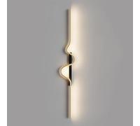 KXQYIKYI Mur Light Modern Linear Murce Murce Black + Gold Wall Lightture LED LED Mall Wave-Shape Art déco Mound Mount Éclairage