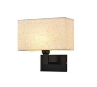 KXQYIKYI Nightstand Moderne Lire la Lampe Murale Indoor Tensidémière du Mur de Chevet avec Ombre en Tissu en Lin carré, Gol