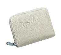 KXQYIKYI Petit Portefeuille pour Femmes en Cuir Véritable Blocage RFID Porte-Carte de Crédit Élégant Fermeture Éclair Embrayage Bourse Court Porte-Monnaie, Beige, HEHDNONEE-B0C4F9QTQG