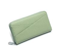 KXQYIKYI Portefeuille en Cuir véritable pour Femme, Blocage RFID, Fermeture éclair Autour du Portefeuille, Grande capacité, Long Sac à Main, Pochette pour Carte de crédit (Jaune), Vert