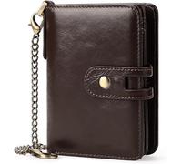 KXQYIKYI Portefeuille en Cuir véritable pour Hommes, Blocage RFID, avec Poche zippée pour pièces de Monnaie, Compartiments pour Billets de Banque, Porte-Carte de crédit Minimaliste