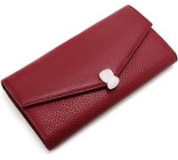 KXQYIKYI Portefeuilles en cuir pour femme avec blocage RFID, pochette avec boucle, motif litchi, un long portefeuille multi-cartes de grande capacité à trois volets qui peut contenir des téléphones