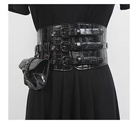 KXQYIKYI Runway's Runway PU Cuir Élastique Sac Élastique Cummerbunds Robe Femme Corset Ceintures Ceintures Larges Ceintures (c, Une Taille)