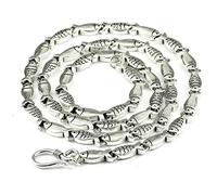 KXQYIKYI S925 Bracelet de chaîne de poisson de natation en argent/collier ~ Liens de poisson 3D ~ 19-60 cm de longueur,