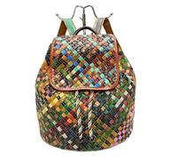KXQYIKYI Sac à bandoulière en cuir authentique tissé à la main Sac à dos en cuir authentique
