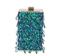 KXQYIKYI Sac de soirée Tassel Femmes Green Color Diamonds Metal Day Embrayage pour les sacs à main de fête de mariage (D)