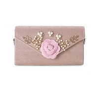 KXQYIKYI Sacs de soirée pour femmes perle les sacs à main de couleur golden de feuille avec couverture de chaîne (D)