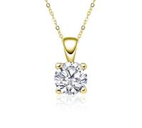KXQYIKYI Sparkling 1 carat D Color Moissanite Pendant Colliers pour femmes 100% 925 Bijoux de mariage en argent sterling