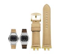 KXQYIKYI Véritable sangle de montre en cuir ajusté pour G-Shock Fit pour GMW-B5000 Small Silver Bar Men's Soft Conforth Cought-Band Accessoires 22 mm