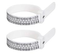 KXUSW Ring Sizer,2 Pièces Couteau à Mesurer Les Bagues-Mesure Doigt pour Bague-Mesureur De Bague en Plastique - Tailles Européennes - Réutilisable - pour Personnaliser De Nouvelles Bagues (Blanc)