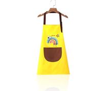 KXUSW Tablier Cuisine Enfant-Tablier Enfant-Tablier Peinture Enfant-Tablier De Peinture Réglable pour Enfants-pour Cuisiner, Peindre Et Créer De l'art (Jaune)