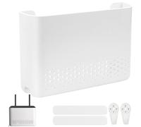 KXVXXV Armoire de rangement pour cacher les câbles TV - 25,5 x 17 x 5,5 cm - Blanc - Pour rack WiFi - Décoration murale