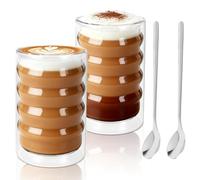 KXVXXV Lot de 2 verres à latte macchiato à double paroi 400 ml