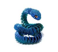 KXWDKJ Animaux 3D Serpent avec yeux artificiels, articulations entièrement articulées pour décoration de maison, bureau, jouets de bureau (45 cm, vert laser)