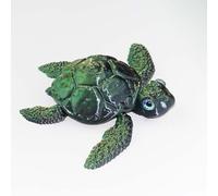 KXWDKJ Animaux imprimés 3D en 3D - Tortue de mer - Matériau PLA pour la maison, le bureau, la décoration d'aquarium, l'aménagement paysager (vert noir)