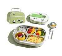 KXWDKJ Bento Lunch Box Mon Bento Doublure Amovible en Matériau 316, Comprenant des Couverts et un Sac Isotherme, Idéale Pour l'École et Le Bureau (5 Compartments - 1500ml)