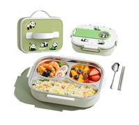KXWDKJ Bento Lunch Box Mon Bento Doublure Amovible en Matériau 316, Comprenant des Couverts et un Sac Isotherme, Idéale Pour l'École et Le Bureau (3 Compartments - 1000ml)