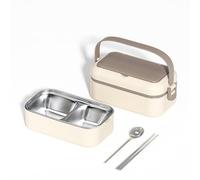 KXWDKJ Boîte Repas Mon Bento Lunch Box Couverts Inclus Parfaits Pour les en-Cas et les Sandwichs (Khaki,1-layer)