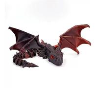 KXWDKJ Dragons 3D Jouet imprimé 3D avec ailes Articulation intégrale du corps pour maison, bureau, bureau (30 cm, soie noire rouge)