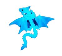 KXWDKJ Dragons 3D Jouet imprimé 3D avec ailes Articulation intégrale du corps pour maison, bureau, bureau (30 cm, phosphorescent dans le bleu foncé)