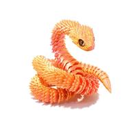 KXWDKJ Jouets 3D serpent imprimé 3D avec yeux artificiels, articulations entièrement articulées pour décoration de maison, bureau, jouets de bureau (30 cm, orange rêve)