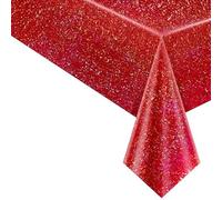 KXWDKJ Lot de 10 nappes fluo pour fêtes, fêtes d'anniversaire, décorations de fête d'anniversaire (137,2 x 274,3 cm, rouge)