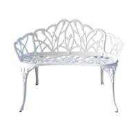 KXWOQ3ED Banc de Jardin, Banc de Parc en Fonte d'Aluminium, Mobilier d'Extérieur en Métal pour Porche, Pelouse, Balcon, Terrasse