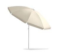 KXWOQ3ED Parasol de Jardin Inclinable 220 cm/260 cm, Parasol de Terrasse Extérieur Rond, UPF50+ pour Plage, Marché, Balcon, Patio(White,220cm/7.2ft)