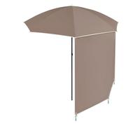 KXWOQ3ED Parasol de Plage Portable avec Rideau Pare-soleil, Parasol de Jardin Rond de 190 cm, Protection UV pour Terrasse Extérieure, Pelouse, Camping, Table de Marché(Brown)