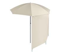 KXWOQ3ED Parasol de Plage Portable avec Rideau Pare-soleil, Parasol de Jardin Rond de 190 cm, Protection UV pour Terrasse Extérieure, Pelouse, Camping, Table de Marché(Beige)