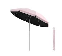 KXWOQ3ED Parasol de Terrasse Extérieur Rond, 180 cm - 260 cm Parasol de Jardin Portable Inclinable, Protection UV pour Marché, Piscine, Balcon, Patio(Pink,220cm/7.2ft)