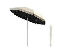 KXWOQ3ED Parasol de Terrasse Extérieur Rond, 180 cm - 260 cm Parasol de Jardin Portable Inclinable, Protection UV pour Marché, Piscine, Balcon, Patio(Beige,220cm/7.2ft)