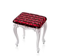 Kxyudcn Lot de 2 housses de tabouret de Noël réutilisables à motif à carreaux rouges pour salle d'étude, housses antidérapantes avec bande élastique pour café, bar, cafétéria