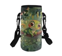 Kxyudcn Manchon polyvalent pour bouteille d'eau avec sangle pour garçons gym extérieur, Lézard, Taille unique, Ensemble cartable
