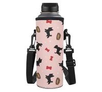 Kxyudcn Porte-bouteille d'eau léger avec sangle pour filles, voyage, école, Chien rose, Taille unique, Ensemble cartable