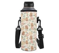 Kxyudcn Porte-bouteille d'eau léger avec sangle pour filles, voyage, école, Dessin animé Capybara, Taille unique, Ensemble cartable