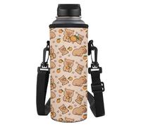 Kxyudcn Porte-bouteille d'eau léger avec sangle pour filles, voyage, école, Kawaii Capybara, Taille unique, Ensemble cartable