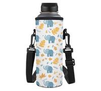 Kxyudcn Porte-bouteille d'eau mignon et léger avec sangle pour filles, voyage, école, éléphant, Taille unique, Ensemble cartable