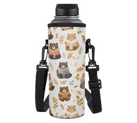 Kxyudcn Porte-bouteille d'eau mignon et léger avec sangle pour filles, voyage, école, ours, Taille unique, Ensemble cartable