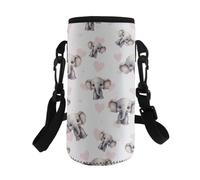 Kxyudcn Porte-bouteille d'eau portable Kawaii avec sangle pour filles, voyage, école, éléphant, Taille unique, Ensemble cartable