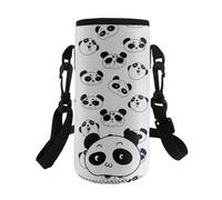 Kxyudcn Porte-bouteille d'eau portable Kawaii avec sangle pour filles, voyage, école, panda, Taille unique, Ensemble cartable