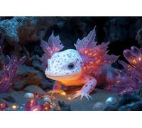 KY-link Axolotl Kit de broderie au point de croix estampé pour débutants Motif caverne sous-marine 11CT sans cadre, 40,6 x 50,8 cm